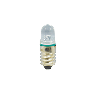 Single LED lamp T9x26mm 230V E10 GREEN w clear