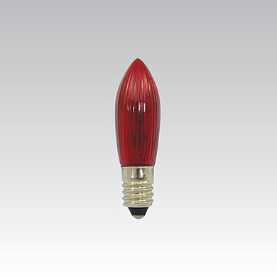 Christmas grooved lamp 24V 3W E10 RED