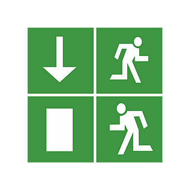 Pictogram of the arrow in the square 318x100mm