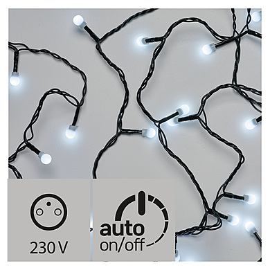 Vánoční řetěz – kuličky, 20m/200LED studená bílá, časovač ZY0903T