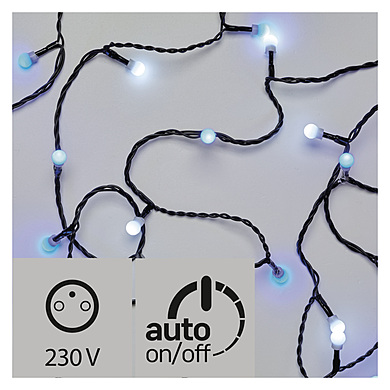 Vánoční řetěz – kuličky, 4m/ 40LED/modrá/bílá, časovač ZY2018T