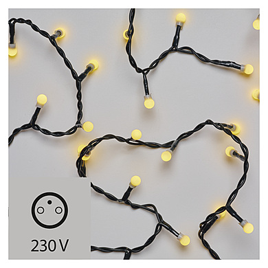 Vánoční řetěz – kuličky, 10m/200LED, vnitřní, teplá bílá ZYK0208