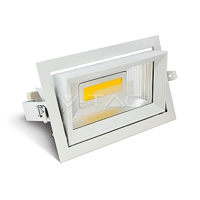 30W LED Zoom Fitting Downlight Rectangle Warm White,  VT-2930