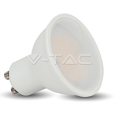 LED Spotlight - 5W GU10 SMD White Plastic 320Lm Warm White 110°,  VT-1975