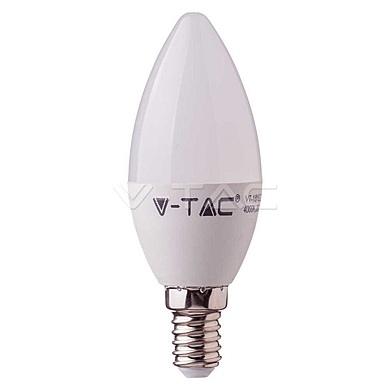 LED Bulb - SAMSUNG CHIP 4.5W E14 A++ Plastic Candle 4000K,  VT-255