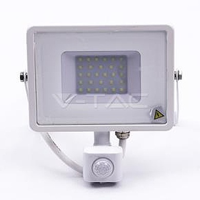 30W LED Sensor Floodlight SAMSUNG CHIP Cut-OFF Function White Body 6400K, VT-30-S