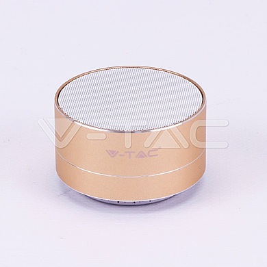 Metal Bluetooth Speaker With Mic & TF Card Slot 400mah Battery Gold, VT-6133