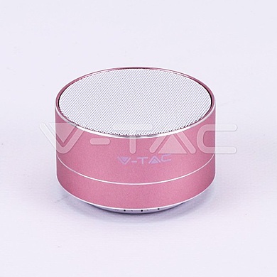 Metal Bluetooth Speaker With Mic & TF Card Slot 400mah Battery Rose Gold  , VT-6133