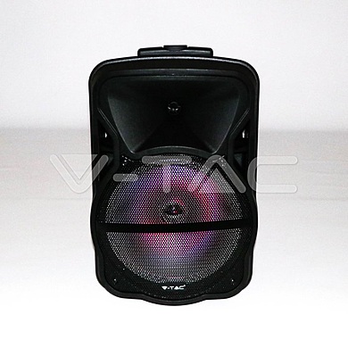 35W Rechargeable Trolley Speaker With One Wired Microphone RF Control RGB 12 inch VT-6312