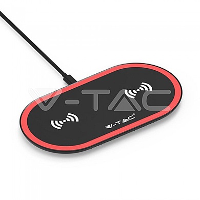 10W Wireless Charging Pad Black + Red , VT-1213