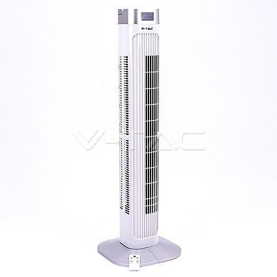55W LED Tower Fan With Temperature Display And Remote Contrel 36 Inch White, VT-5536