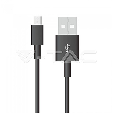 1M Micro USB cable 1.0A PVC, Silver series, black color, VT-5301
