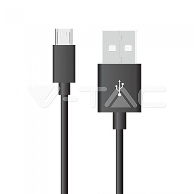 1M Micro USB cable 1.0A TPE, Silver series, black color, VT-5321
