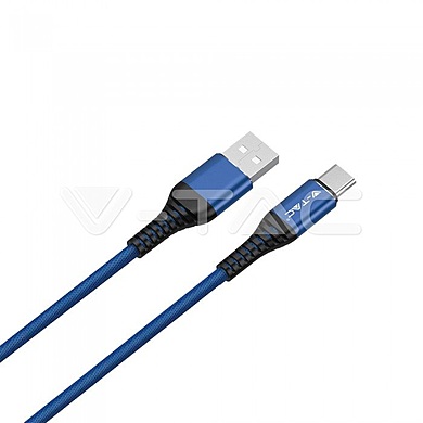 1 M Type C USB Cable Blue  - Gold SeriesVT-5352