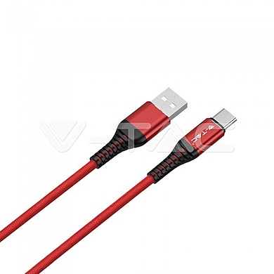 1 M Type C USB Cable Red  - Gold SeriesVT-5361