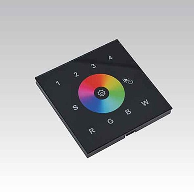RF nástenný dotykový ovládač 4 zóny čierny RGB (W)